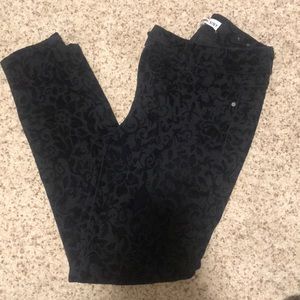 black skinny jeans with velvet design